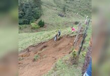 Las fuertes lluvias provocaron un derrumbe en Sabaneta