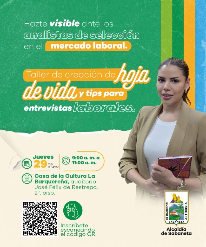 Sabaneta impulsa la empleabilidad con taller gratuito para mejorar la hoja de vida y afrontar entrevistas 1 Sabaneta impulsa la empleabilidad con taller gratuito para mejorar la hoja de vida y afrontar entrevistas