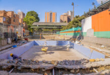 La piscina de Indesa Zona Sur en Sabaneta avanza en su remodelación y cada vez está más cerca de reabrir
