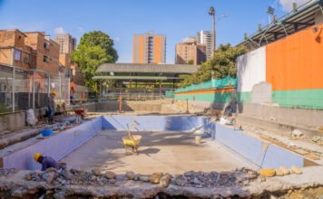 La piscina de Indesa Zona Sur en Sabaneta avanza en su remodelación y cada vez está más cerca de reabrir